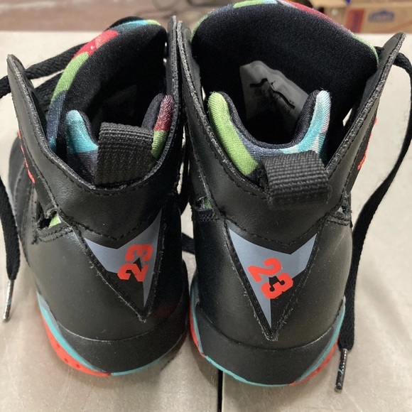 Nike Air Jordan 7 Retro GS Barcelona Nights Black Infared 304773-007 Sz 2.5Y - Picture 2 of 8